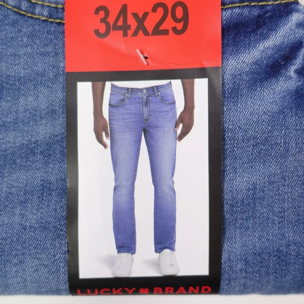 Lucky Brand 223 Straight Leg Mens Blue Stretch Denim Jeans 34x29 NEW 1845290
